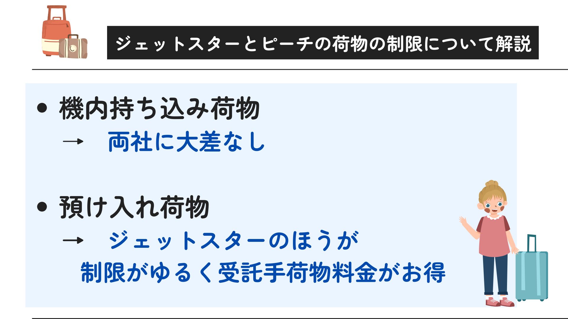 ジェットスターとピーチはどっちがおすすめ？料金や荷物の制限を比較の画像